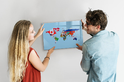 Magnetic board with marker Flag map