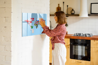 Magnetic board with marker Flag map