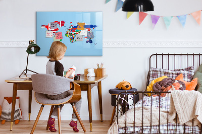 Magnetic board with marker Flag map