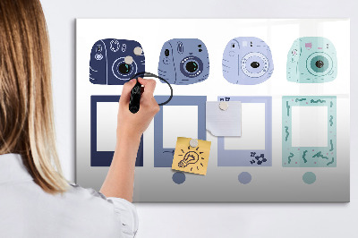 Dry erase magnetic board Polaroid frames