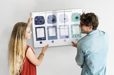 Dry erase magnetic board Polaroid frames