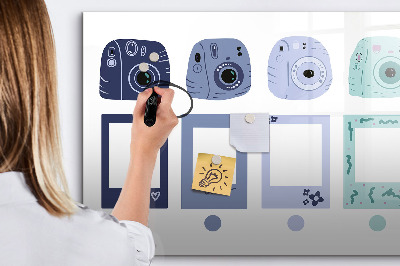 Dry erase magnetic board Polaroid frames
