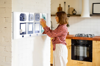 Dry erase magnetic board Polaroid frames