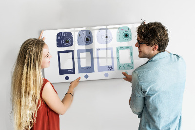 Dry erase magnetic board Polaroid frames