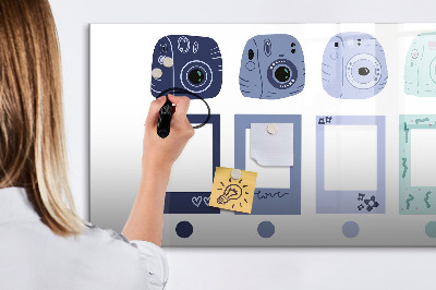 Dry erase magnetic board Polaroid frames