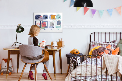 Dry erase magnetic board Polaroid frames