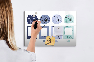 Dry erase magnetic board Polaroid frames