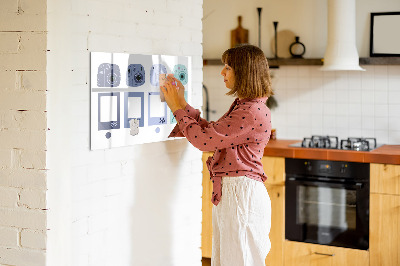 Dry erase magnetic board Polaroid frames
