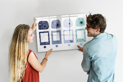 Dry erase magnetic board Polaroid frames