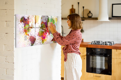 Dry erase magnetic board Watercolor world map