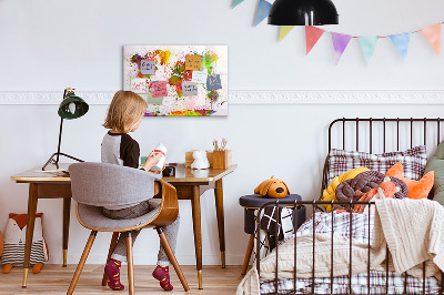 Magnetic board for drawing Watercolor world map