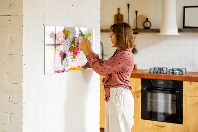 Dry erase magnetic board Watercolor world map
