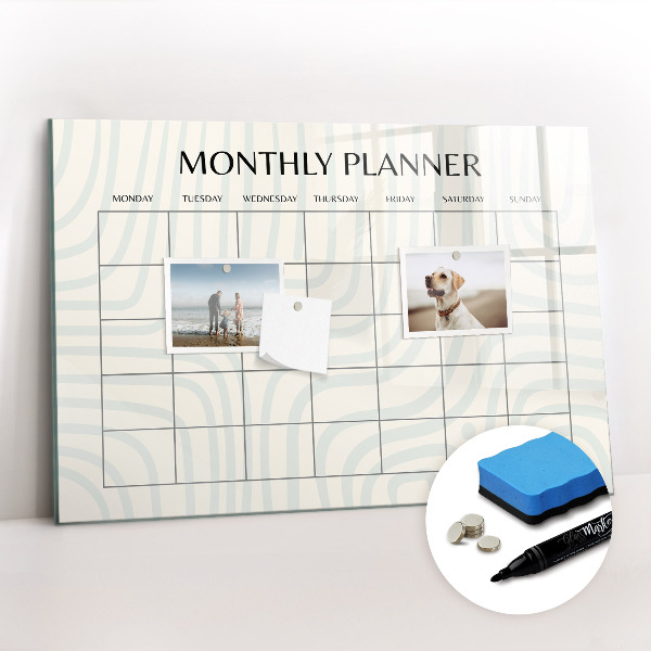 Magnetic board for drawing Monthly planner