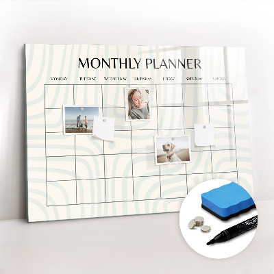 Dry erase magnetic board Monthly planner