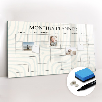 Magnetic board for drawing Monthly planner