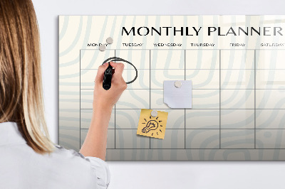 Dry erase magnetic board Monthly planner