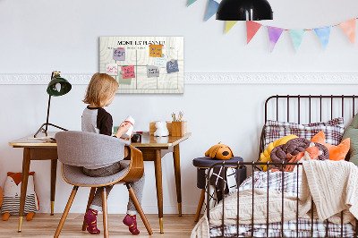 Magnetic board for drawing Monthly planner