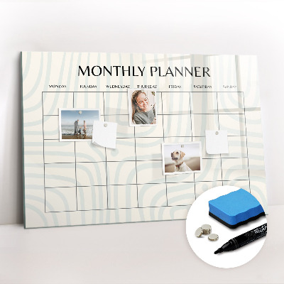 Dry erase magnetic board Monthly planner