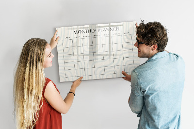 Magnetic board for drawing Monthly planner