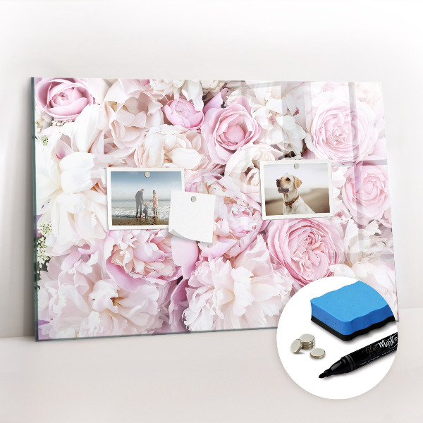 Magnetic board for writing Decorative flowers