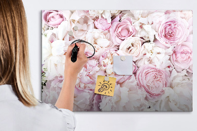 Magnetic board for writing Decorative flowers