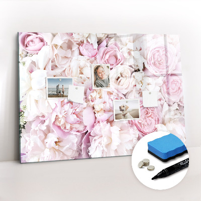 Magnetic board for writing Decorative flowers