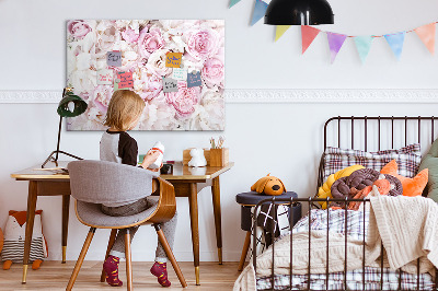 Magnetic board for writing Decorative flowers