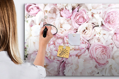 Magnetic board for writing Decorative flowers