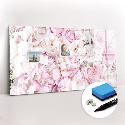 Magnetic board for writing Decorative flowers