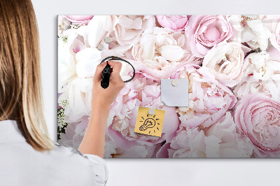 Magnetic board for writing Decorative flowers