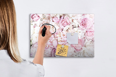 Magnetic board for writing Decorative flowers