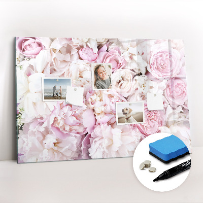 Magnetic board for writing Decorative flowers