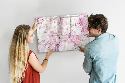 Magnetic dry erase board Decorative flowers