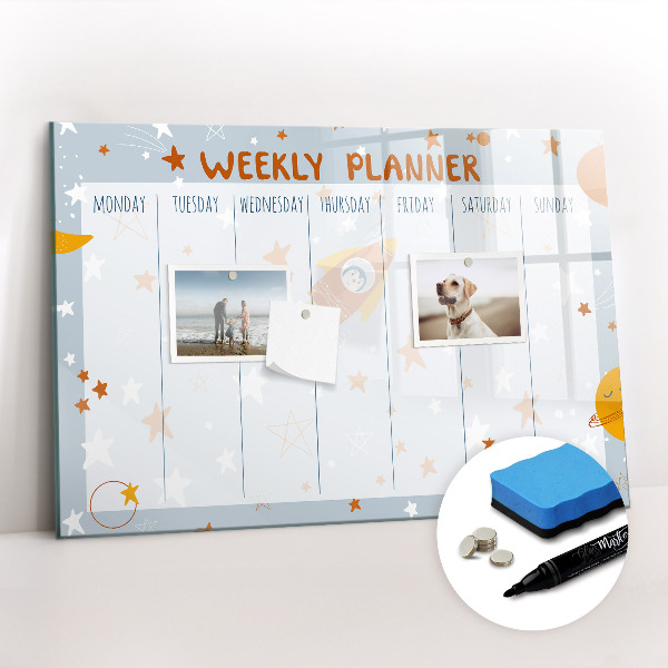 Dry erase magnetic board Weekly planner