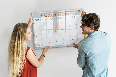 Magnetic board with marker Weekly planner