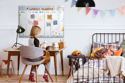 Magnetic board with marker Weekly planner