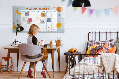 Magnetic board with marker Weekly planner