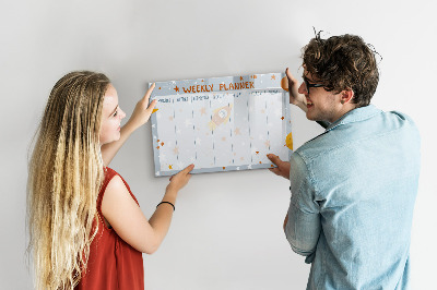 Magnetic board with marker Weekly planner