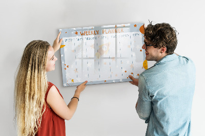 Magnetic board with marker Weekly planner