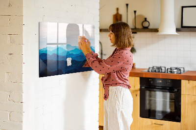 Dry erase magnetic board Watercolor Mountains