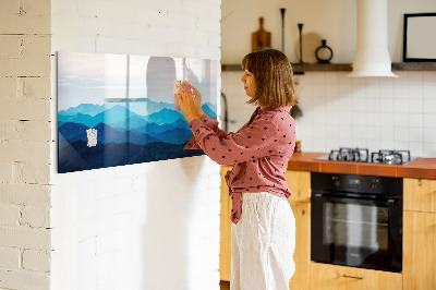 Dry erase magnetic board Watercolor Mountains