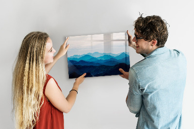 Dry erase magnetic board Watercolor Mountains