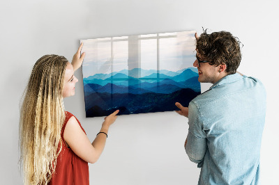 Dry erase magnetic board Watercolor Mountains