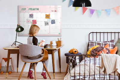 Magnetic board for drawing Monthly planner for kids