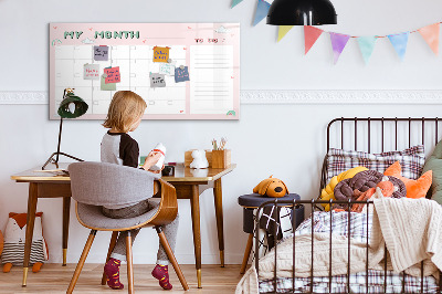 Magnetic dry erase board Monthly planner for kids