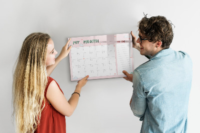 Magnetic dry erase board Monthly planner for kids