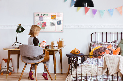 Magnetic dry erase board Monthly planner for kids