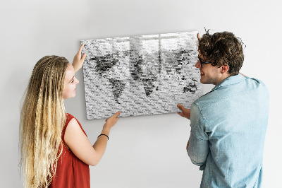 Magnetic dry erase board Brick wall world map