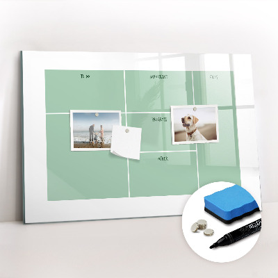 Dry erase magnetic board Office organizer
