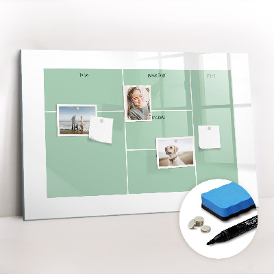 Dry erase magnetic board Office organizer